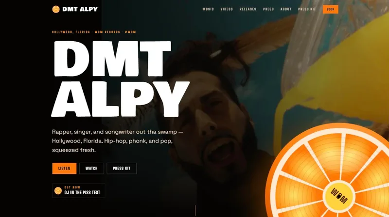 DMT Alpy website screenshot