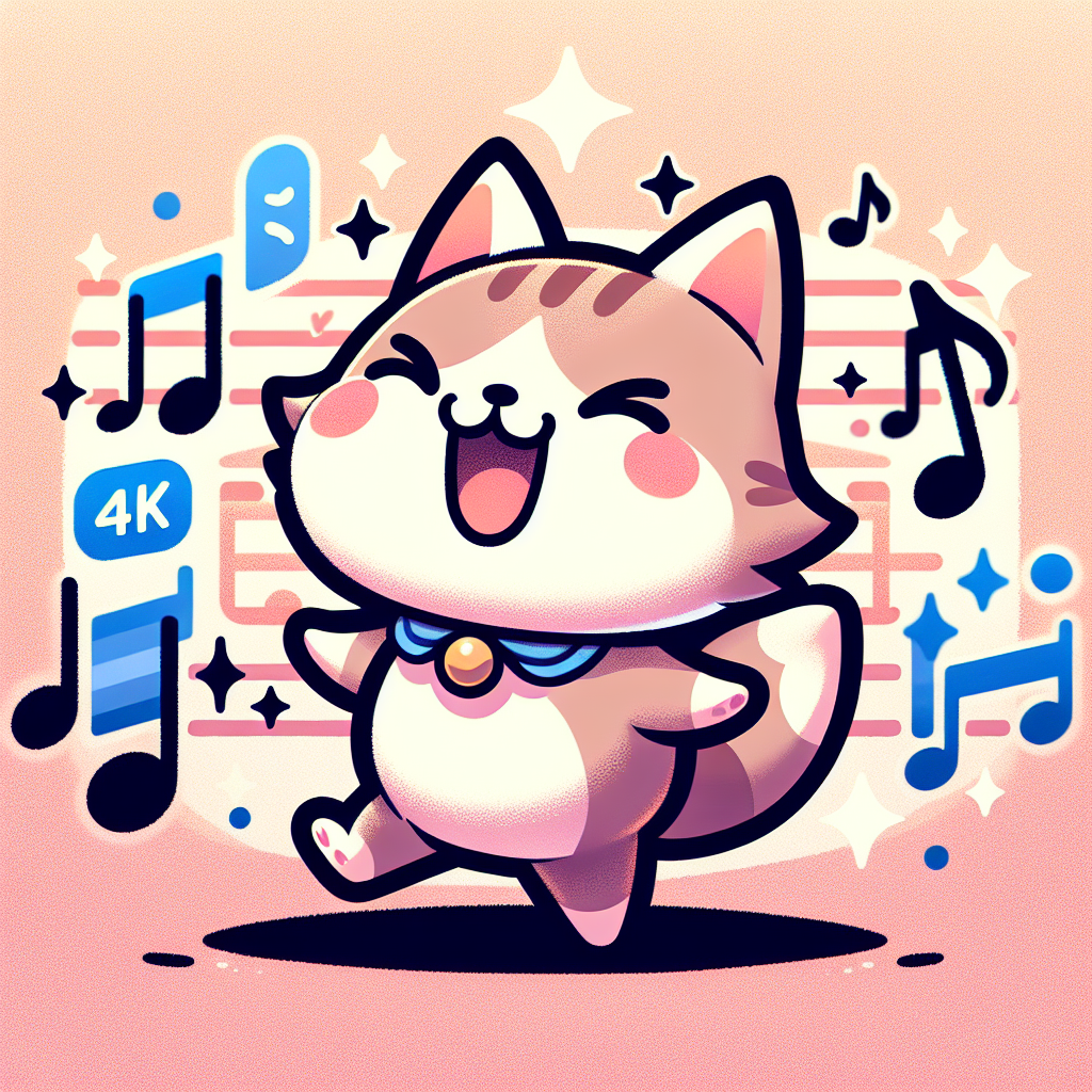 illustration of a cat, modern design, for the web, cute, happy, 4k, high resolution, trending in artstation Mastering Music Promotion: The Art of Small Creators
